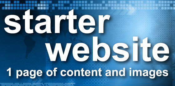 starter website - 1 page of content and images
